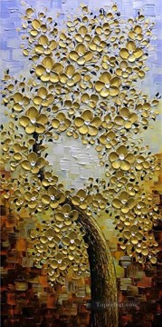 Modern Decor Flowers Painting - plum blossom in gold 3 floral decoration